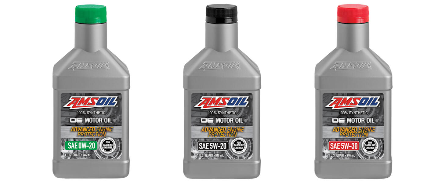 bottles of amsoil OE 100% synthetic motor